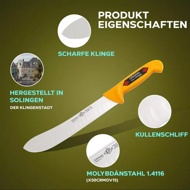 Eikaso Solingen Amerikaanse Blokmes 21cm – Butcher-Line – Kullen & Antislip Grip