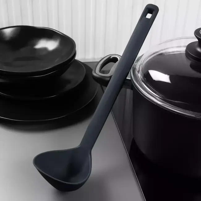 AMT Gastroguss Kleine siliconen soeplepel – ergonomisch – hittebestendig tot 240°C – TÜV-gecertificeerd – hygiënisch ontwerp