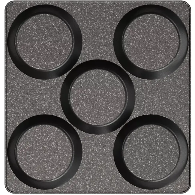 AMT Gastroguss 5-vaks bakplaat – Handgegoten aluminium – Lotan antiaanbaklaag – 28x29 cm – Ovenbestendig tot 240°C