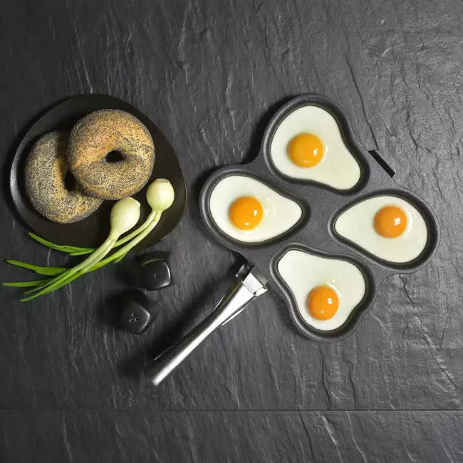 AMT Gastroguss 4-vaks bakvorm – Handgegoten aluminium – Lotan antiaanbaklaag – 27x23 cm – Ovenbestendig