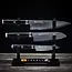 Yaxell Super Gou Ypsilon Messenset – 4-delig – Katana Display met 3 Messen – 193 Lagen Damaststaal – SG2 Staal – 63 HRC – Canvas-Micarta Heft – Japan