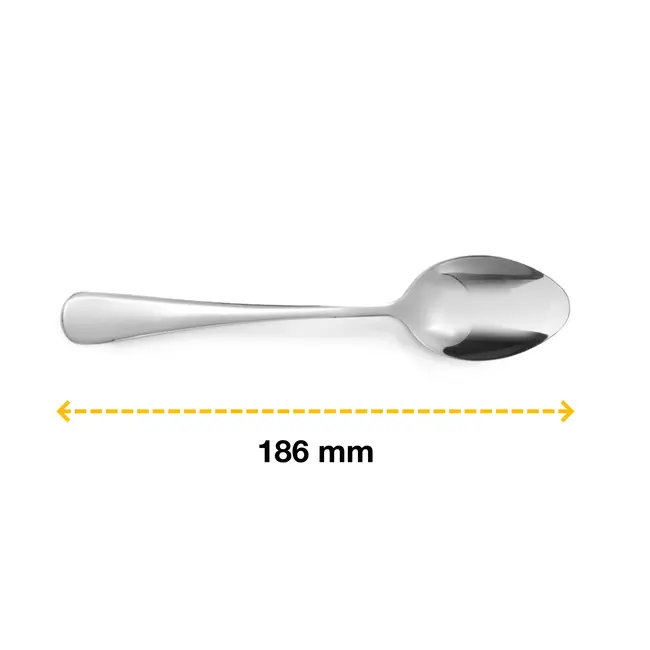 HENDI Paplepel set – hoogglans afwerking – roestvast staal – 186 mm – 6 stuks