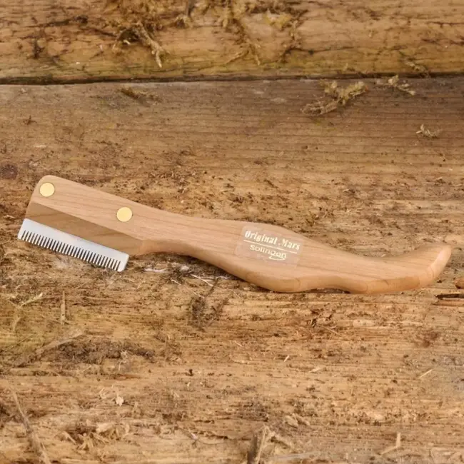 Mars Coat-King Trimmes fijn – Ergonomisch kersenhout – Voor dunne haren – 15 cm – Roestvrij staal