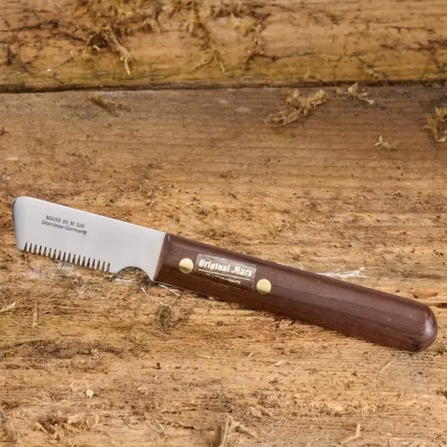 Mars Coat-King Klassieke trimmer – roestvrij staal – houten handgreep – dikke en middellange vacht