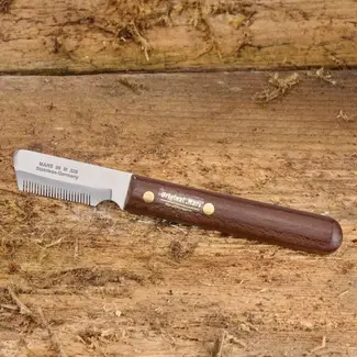 Mars Coat-King Klassieke trimmer – Roestvrij staal – Houten handgreep – Middellange vacht – Ergonomisch ontwerp