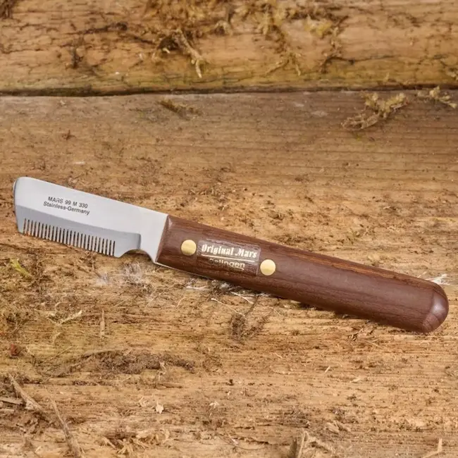 Mars Coat-King Klassieke trimmer met houten handgreep voor dun en middelmatig haar – 16,5 cm – roestvrij staal