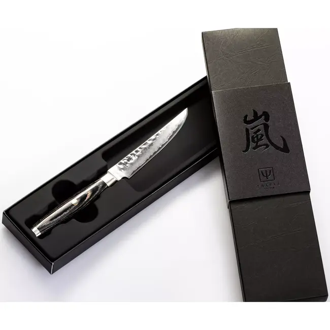 Yaxell Ketu Steakmes 11 cm – SG2 Stalen Kern – Tsuchime Finish – Pakkahout Handvat
