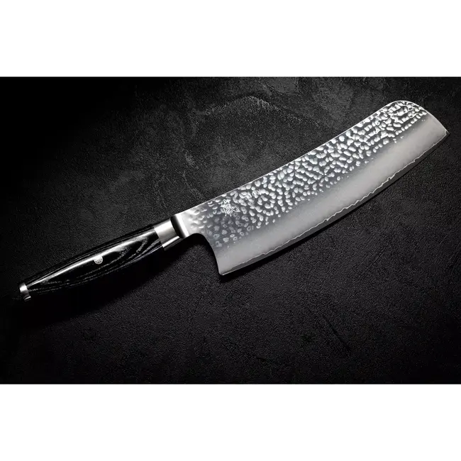 Yaxell Ketu Konata Santokumes / Koksmes 21,5 cm – SG2 Stalen Kern – Tsuchime Finish – Pakkahout Handvat