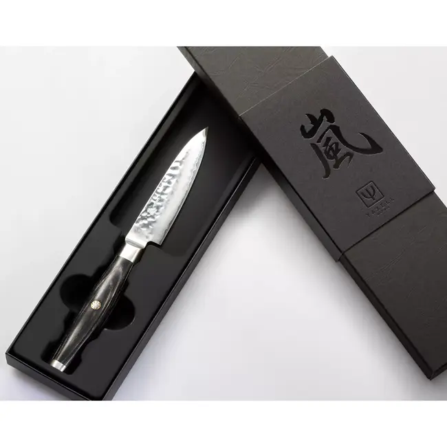 Yaxell Ketu Schilmes 10 cm – SG2 Stalen Kern – Tsuchime Finish – Pakkahout Handvat