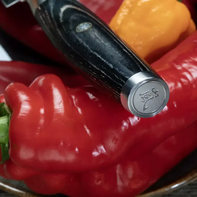 Yaxell Ketu Schilmes 10 cm – SG2 Stalen Kern – Tsuchime Finish – Pakkahout Handvat