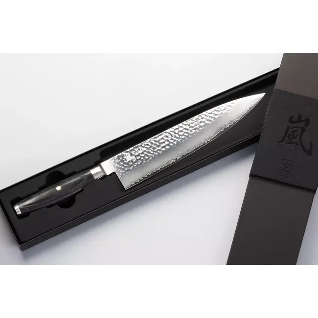 Yaxell Ketu Koksmes 24 cm – SG2 Stalen Kern – Tsuchime Finish – Pakkahout Handvat