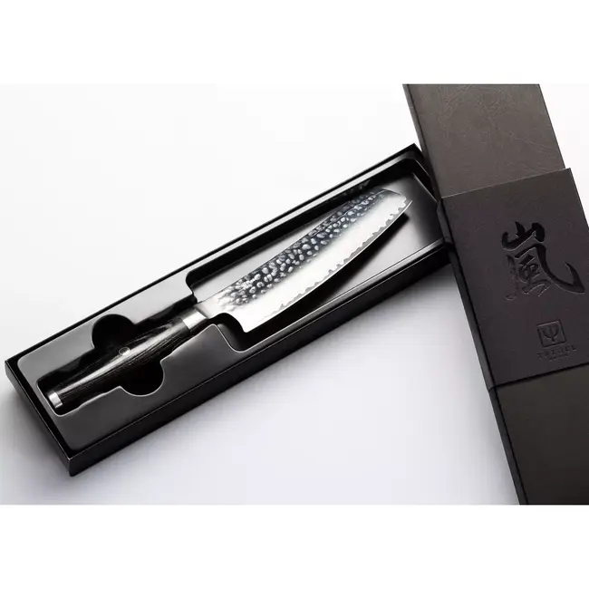 Yaxell Ketu Konata 14,5 cm – SG2 Stalen Kern – Tsuchime Finish – Pakkahout Handvat