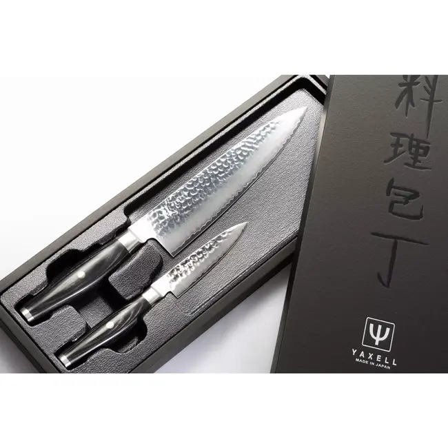Yaxell KETU – 2-delige Messenset – SG2 Staal – Koksmes 20 cm & Schilmes 10 cm – Tsuchime Finish