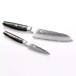 Yaxell KETU – 2-delige Messenset – Santokumes 16,5 cm & Schilmes 10 cm – SG2 Staal – Tsuchime Finish
