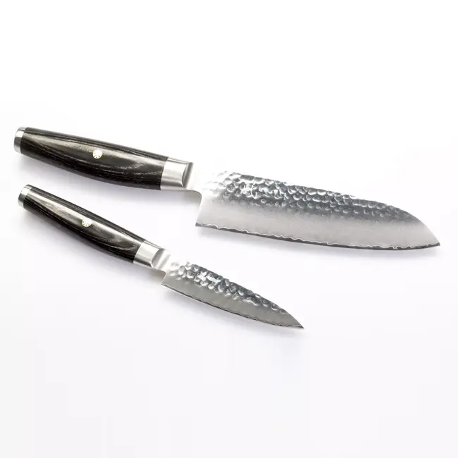 Yaxell KETU – 2-delige Messenset – Santokumes 16,5 cm & Schilmes 10 cm – SG2 Staal – Tsuchime Finish