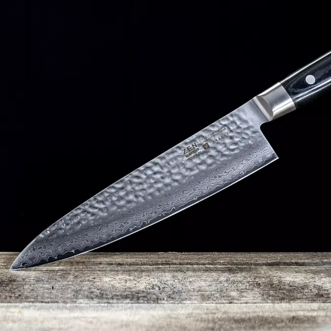 Yaxell Zen Koksmes 20 cm – 37 Lagen Damaststaal – Canvas-Micarta Heft