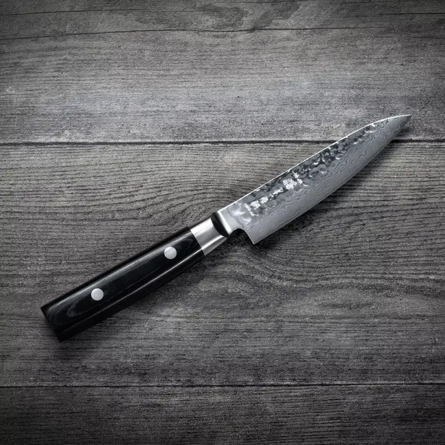 Yaxell Zen Universeelmes 12 cm – 37 Lagen Damaststaal – Canvas-Micarta Heft