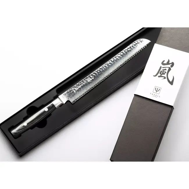 Yaxell Zen Broodmes 23 cm – 37 Lagen Damaststaal – Canvas-Micarta Heft