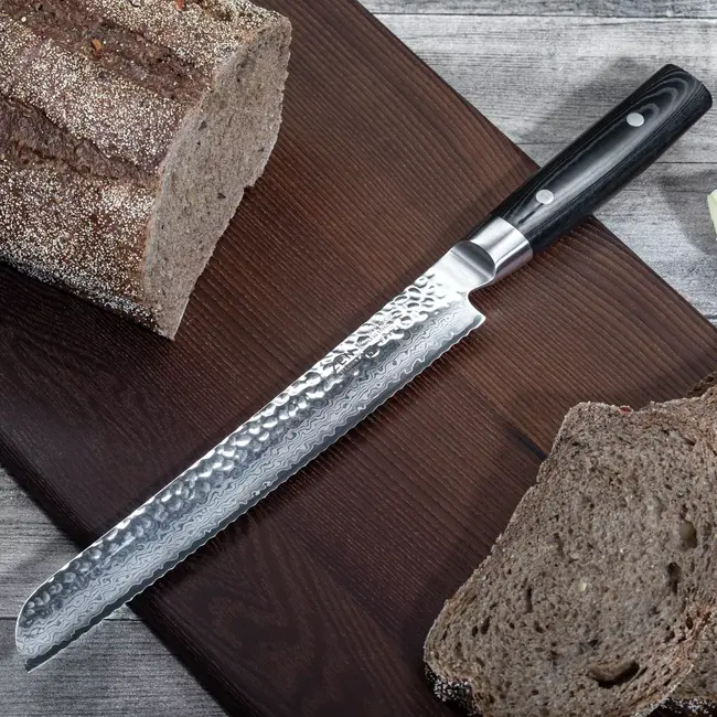 Yaxell Zen Broodmes 23 cm – 37 Lagen Damaststaal – Canvas-Micarta Heft