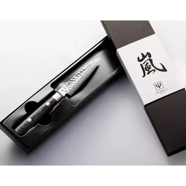 Yaxell Zen Officemes 10 cm – 37 Lagen Damaststaal – Canvas-Micarta Heft