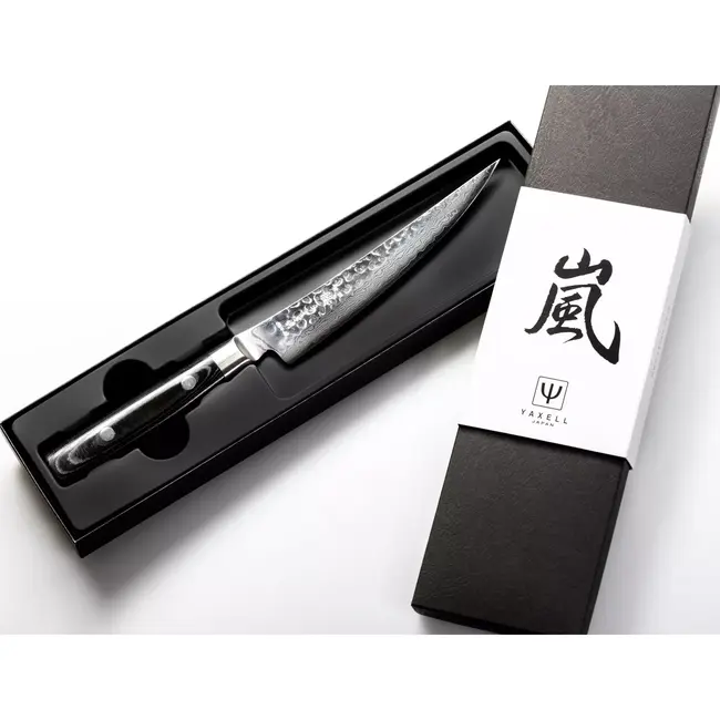 Yaxell Zen Uitbeenmes Gebogen 15 cm – 37 Lagen Damaststaal – Canvas-Micarta Heft