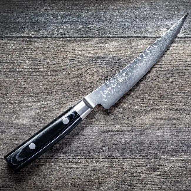 Yaxell Zen Uitbeenmes Gebogen 15 cm – 37 Lagen Damaststaal – Canvas-Micarta Heft