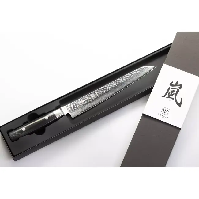 Yaxell Zen Fileermes / Sushimes 23 cm – 37 Lagen Damaststaal – Canvas-Micarta Heft