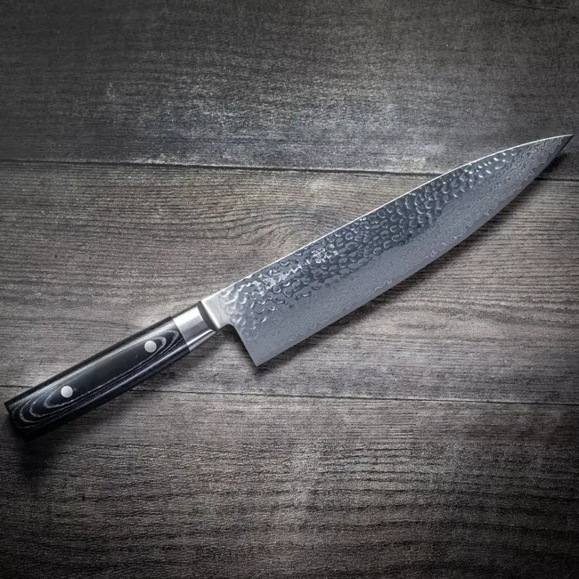 Yaxell Zen Koksmes 24 cm – 37 Lagen Damaststaal – Canvas-Micarta Heft