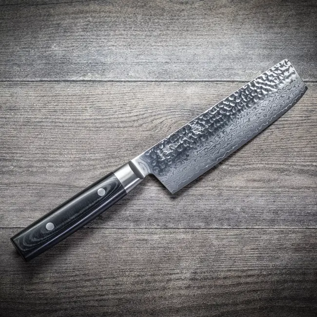 Yaxell Zen Nakiri Koksmes 16,5 cm – 37 Lagen Damaststaal – Canvas-Micarta Heft
