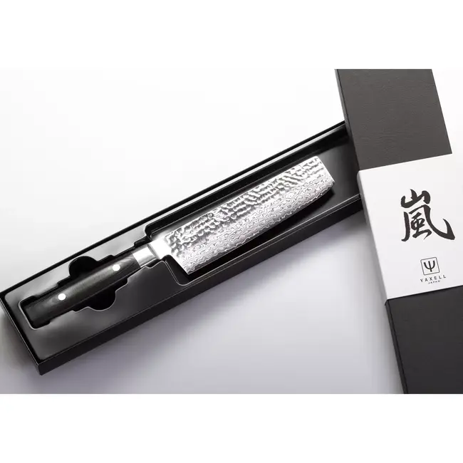 Yaxell Zen Nakiri Koksmes 16,5 cm – 37 Lagen Damaststaal – Canvas-Micarta Heft