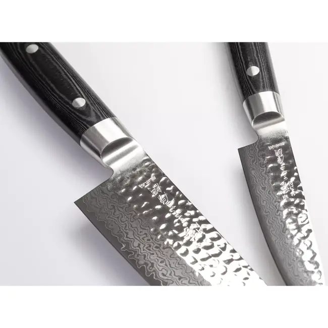 Yaxell Zen Messenset – 2-delig – Koksmes 20 cm en Universeelmes 12 cm – 37 Lagen Damaststaal – Canvas-Micarta Heft