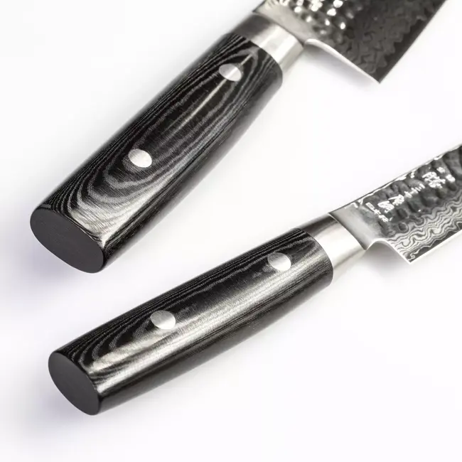 Yaxell Zen Geschenkset – 3-delig – Water Slijper met Koksmes 20 cm en Universeelmes 12 cm – 37 Lagen Damaststaal – Canvas-Micarta Heft