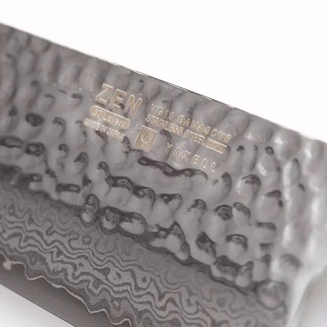 Yaxell Zen Messenset – 6-delig – Magnetische Messenstrip van Bamboe met 5 Messen – 37 Lagen Damaststaal – Canvas-Micarta Heft