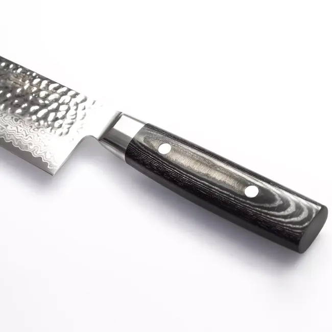 Yaxell Zen Messenset – 7-delig – Magnetische Messenstrip van Walnotenhout met 6 Messen – 37 Lagen Damaststaal – Canvas-Micarta Heft