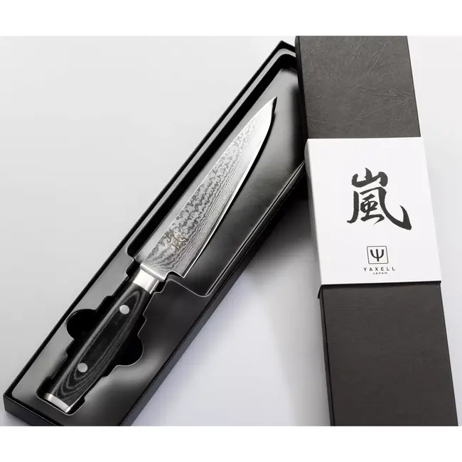 Yaxell Ran Vleesmes 18 cm – 69 Lagen Damaststaal – VG10 Staal – 61 HRC – Canvas-Micarta Heft