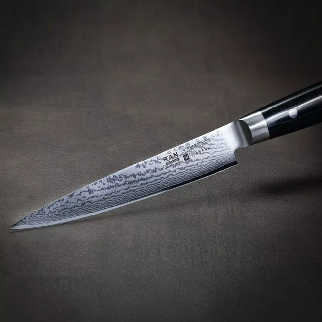 Yaxell Ran Vleesmes 18 cm – 69 Lagen Damaststaal – VG10 Staal – 61 HRC – Canvas-Micarta Heft