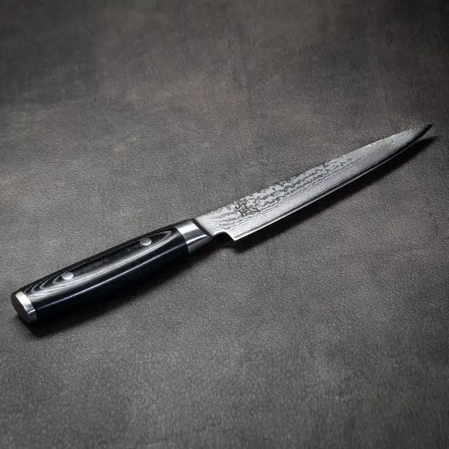 Yaxell Ran Vleesmes 18 cm – 69 Lagen Damaststaal – VG10 Staal – 61 HRC – Canvas-Micarta Heft