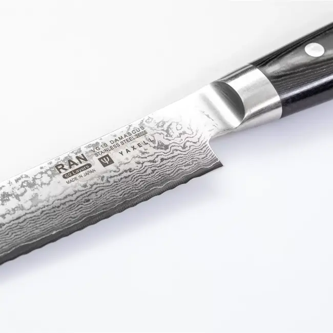 Yaxell Ran Broodmes 23 cm – 69 Lagen Damaststaal – VG10 Staal – 61 HRC – Canvas-Micarta Heft