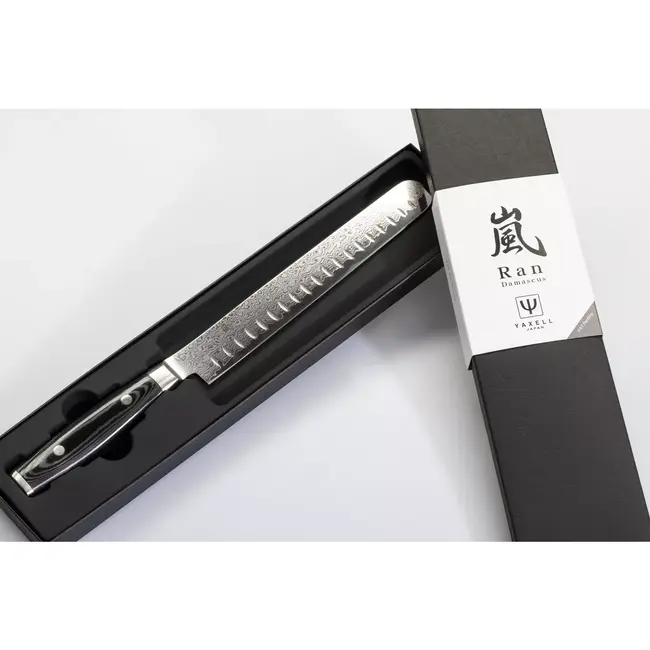 Yaxell Ran Hammes 23 cm – 69 Lagen Damaststaal – VG10 Staal – 61 HRC – Canvas-Micarta Heft