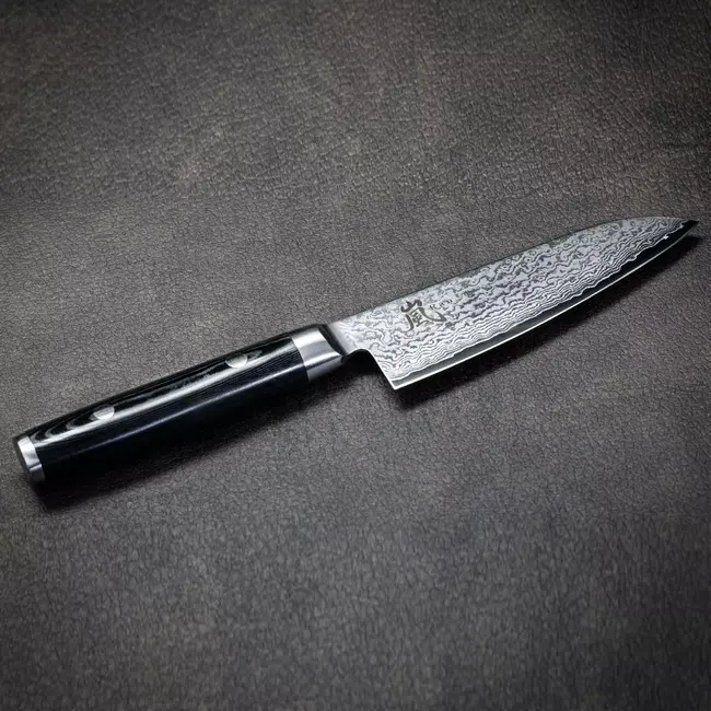 Yaxell Ran Santoku Koksmes 12,5 cm – 69 Lagen Damaststaal – VG10 Staal – 61 HRC – Canvas-Micarta Heft