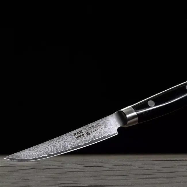 Yaxell Ran Steakmes 11 cm – 69 Lagen Damaststaal – VG10 Staal – 61 HRC – Canvas-Micarta Heft