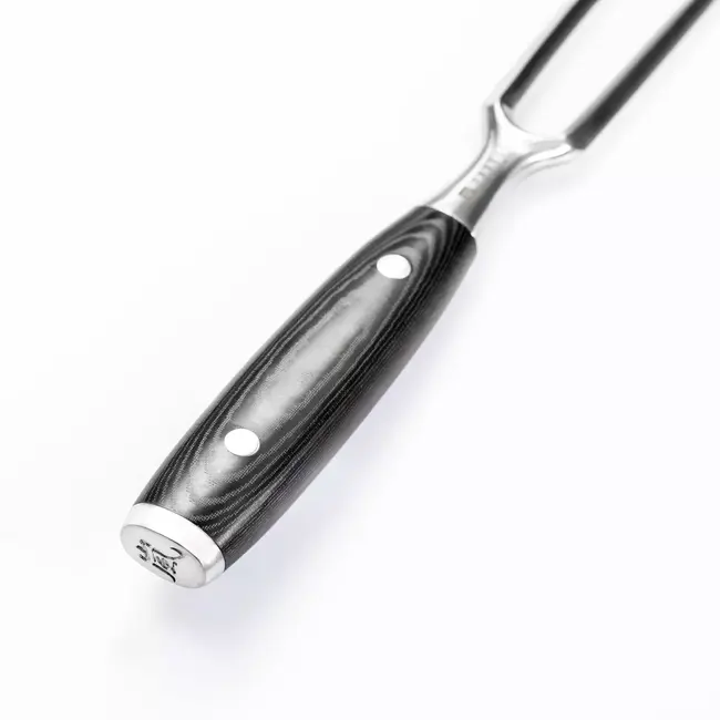 Yaxell Ran Vleesvork 16 cm – 69 Lagen Damaststaal – VG10 Staal – 61 HRC – Canvas-Micarta Heft