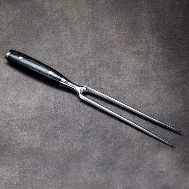 Yaxell Ran Vleesvork 16 cm – 69 Lagen Damaststaal – VG10 Staal – 61 HRC – Canvas-Micarta Heft