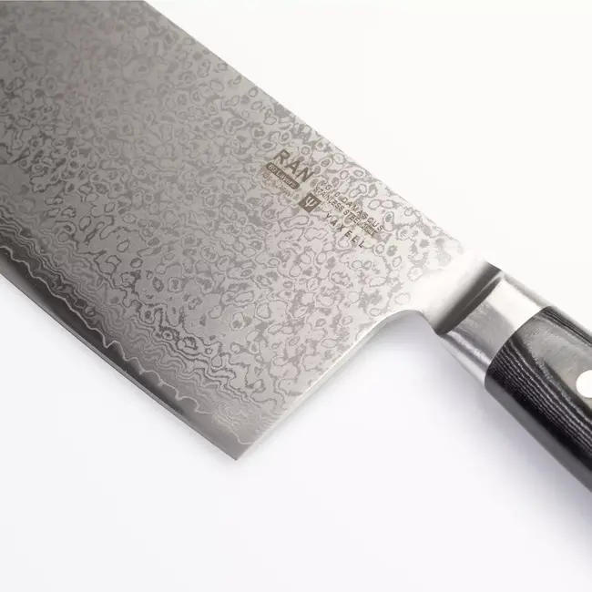 Yaxell Ran Chinees Koksmes 18 cm – 69 Lagen Damaststaal – VG10 Staal – 61 HRC – Canvas-Micarta Heft
