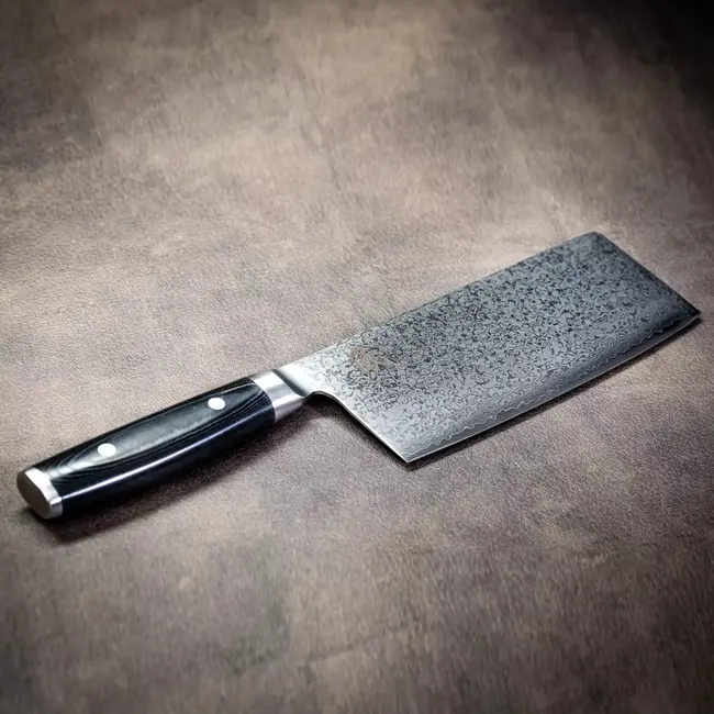 Yaxell Ran Chinees Koksmes 18 cm – 69 Lagen Damaststaal – VG10 Staal – 61 HRC – Canvas-Micarta Heft