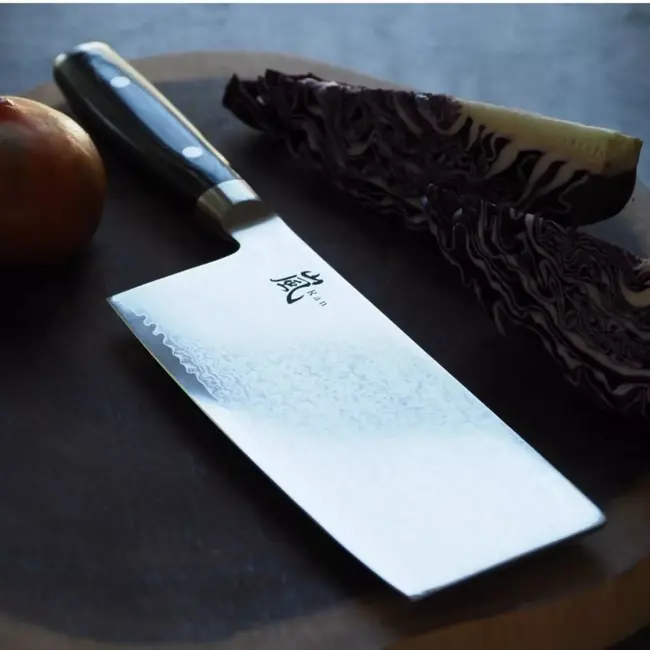 Yaxell Ran Chinees Koksmes 18 cm – 69 Lagen Damaststaal – VG10 Staal – 61 HRC – Canvas-Micarta Heft