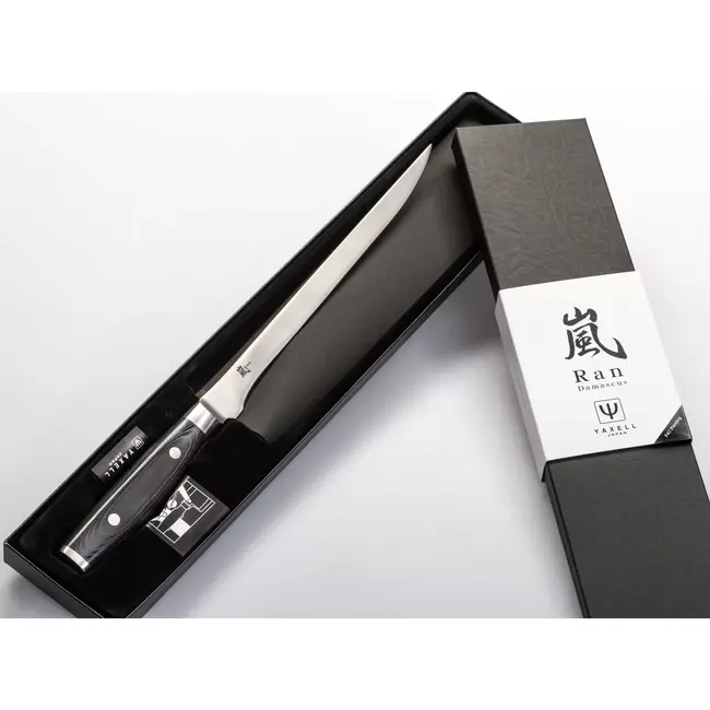 Yaxell Ran Fileermes 23 cm – Flexibel – VG10 Staal – 61 HRC – Canvas-Micarta Heft
