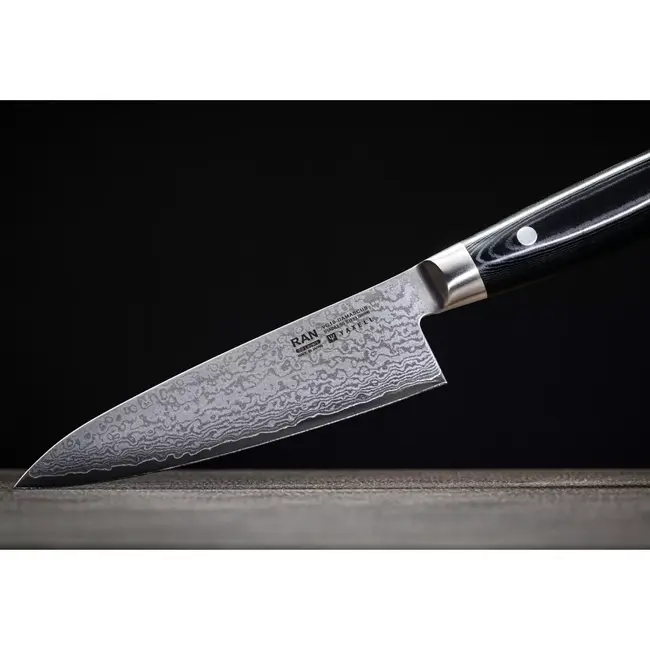 Yaxell Ran Koksmes 15,5 cm – 69 Lagen Damaststaal – VG10 Staal – 61 HRC – Canvas-Micarta Heft