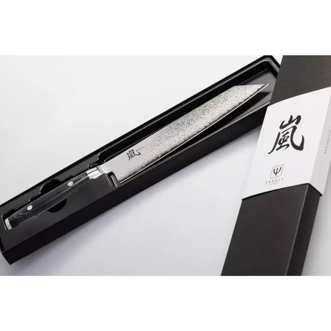 Yaxell Ran Kiritsuke 20 cm – 69 Lagen Damaststaal – VG10 Staal – 61 HRC – Canvas-Micarta Heft