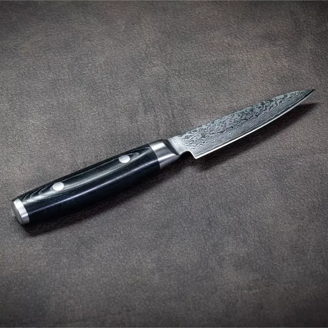 Yaxell Ran Schilmes 10 cm – 69 Lagen Damaststaal – VG10 Staal – 61 HRC – Canvas-Micarta Heft